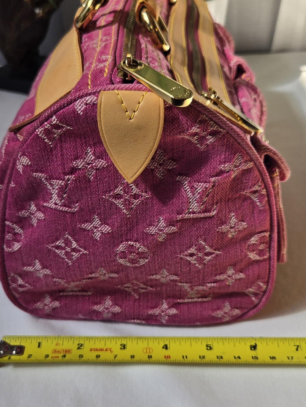 Louis Vuitton Neo Speedy M95214 Fuchsia Pink Monogram Denim Bag - Picture 14 of 15